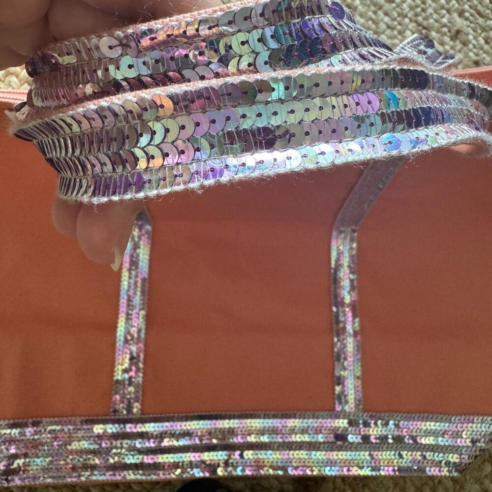 French designer Vanessa Bruno Cabas Tote Bag Multicolor Sequins Size L NWT 💖 - Picture 5 of 6